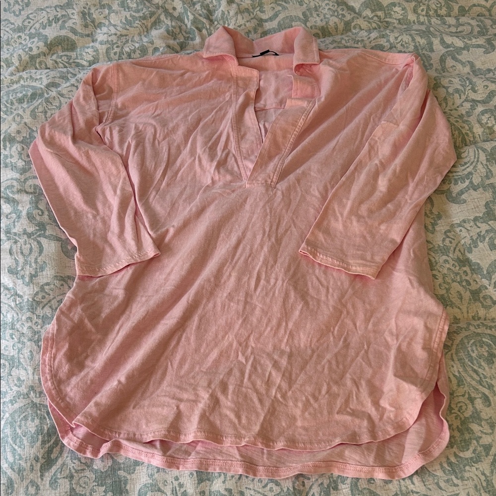 J.Crew Pink Long Sleeve Tunic Cover Up